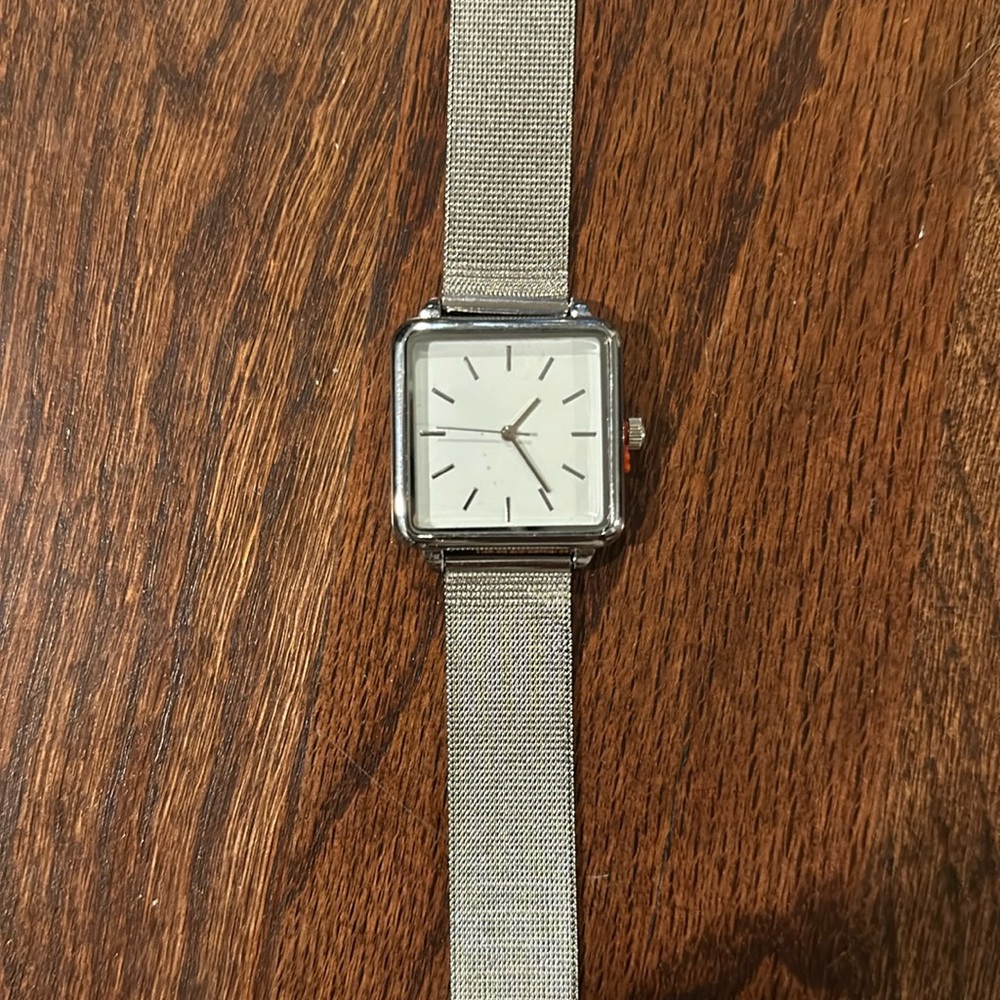 New silver watch